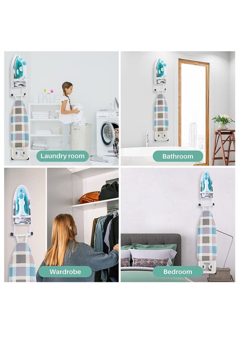 Ironing Board Holder Wall Mounted Storage Organizer, Electric Iron Household Bathroom Shelf with Heat Resistant Tray Organizer Easily Mount Against