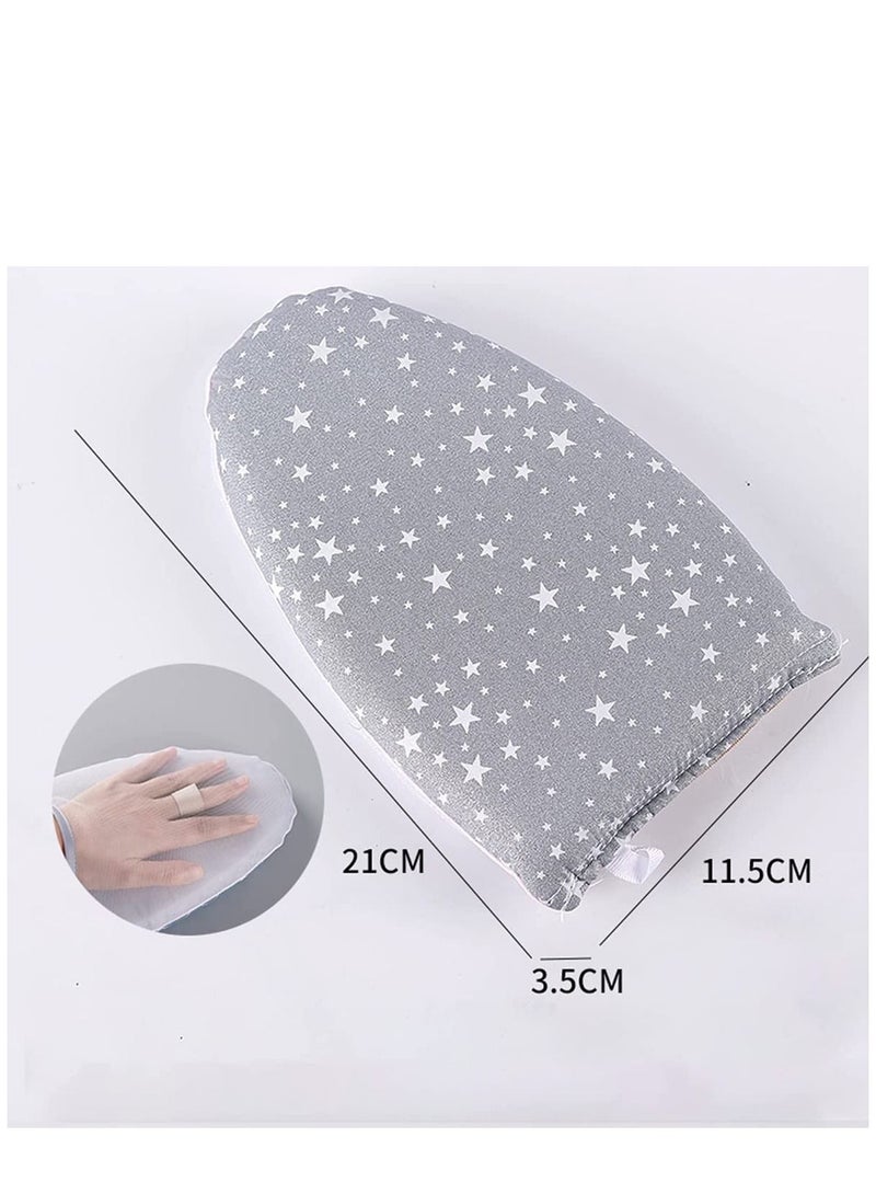 Garment Steamer Ironing Glove, Waterproof Heat Resistant Anti Steam Mitt with Finger Loop, Complete Care Protective Steaming Accessories for Clothes (Grey stars)