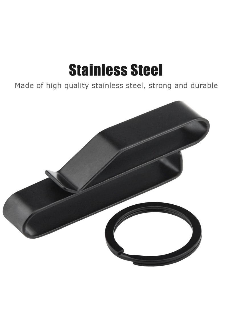Duty Belt Key Holder Stainless Steel Tactical Loop for Police Fire Agencies Fits 1.5-2.25 Inch Belts Includes 3 Holders and 6 Detachable Rings