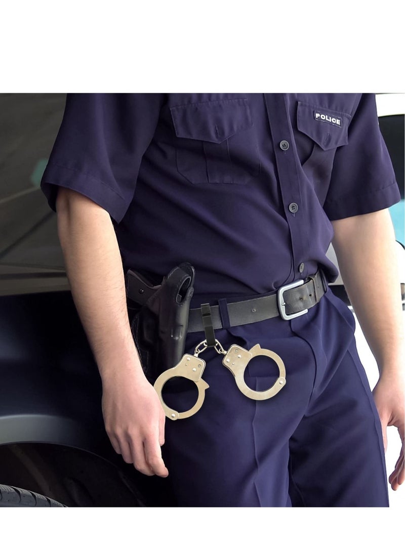Duty Belt Key Holder Stainless Steel Tactical Loop for Police Fire Agencies Fits 1.5-2.25 Inch Belts Includes 3 Holders and 6 Detachable Rings