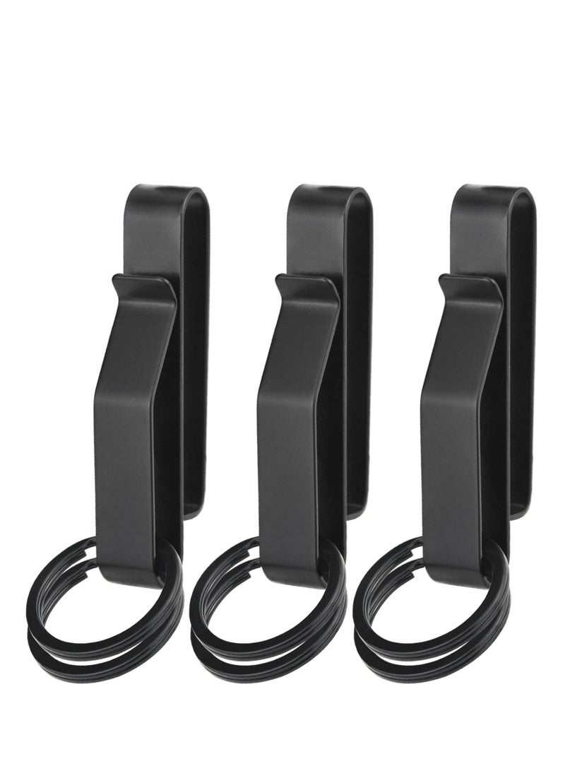 Duty Belt Key Holder Stainless Steel Tactical Loop for Police Fire Agencies Fits 1.5-2.25 Inch Belts Includes 3 Holders and 6 Detachable Rings