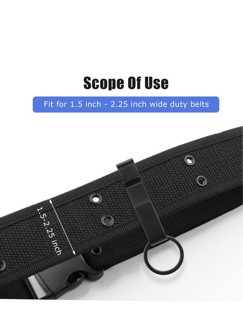 Duty Belt Key Holder Stainless Steel Tactical Loop for Police Fire Agencies Fits 1.5-2.25 Inch Belts Includes 3 Holders and 6 Detachable Rings