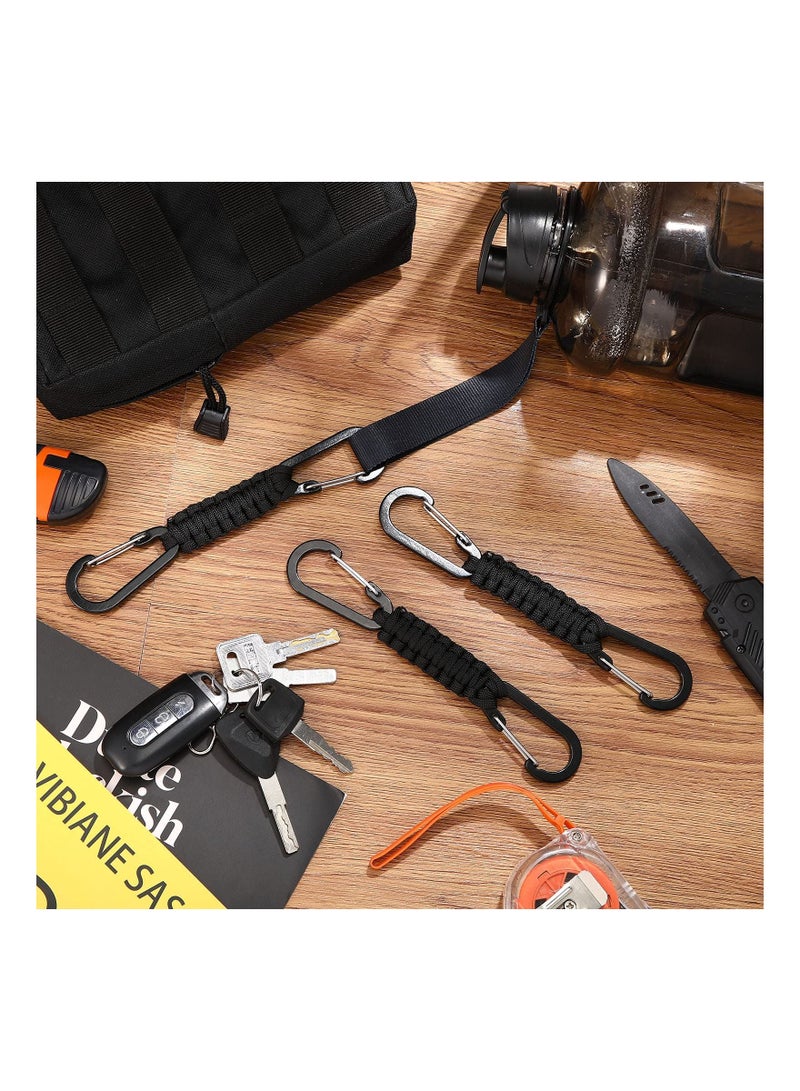 Paracord Keychain Braided Lanyard Clips for Keys Clip Water Bottle Backpack Tools with Carabiner