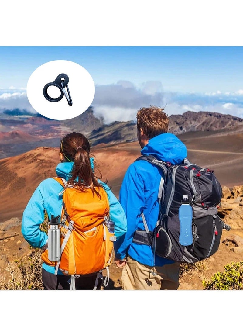 Silicone Water Bottle Buckle, 6 Pcs Clip, Portable Backpack Carabiner Outdoor Hanging Strap for Camping Hiking Traveling Mountain Climbers