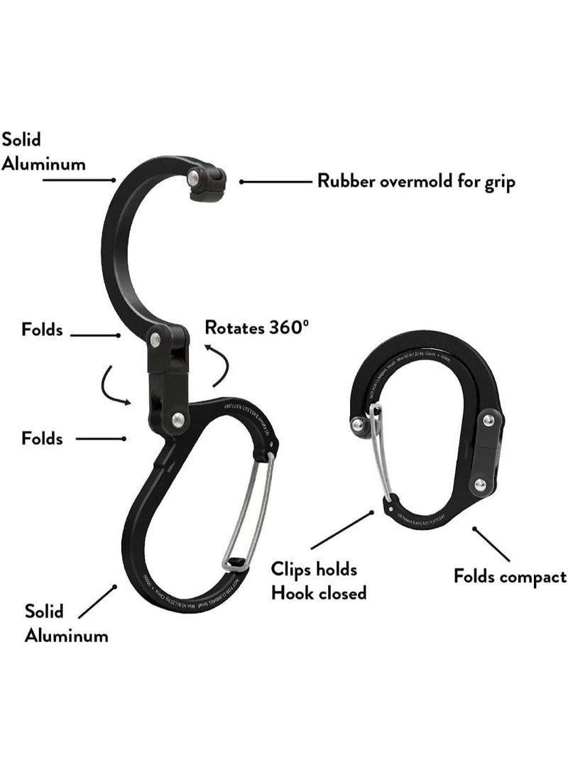 Carabiner Clip, 50 lbs Heavy Duty D Shaped Spring Hook Small Carabiners, for Hammocks, Camping Accessories, Hiking, Keychains, Outdoors and Gym Dog Leash, Harness Key Ring, Black (M 1pcs)