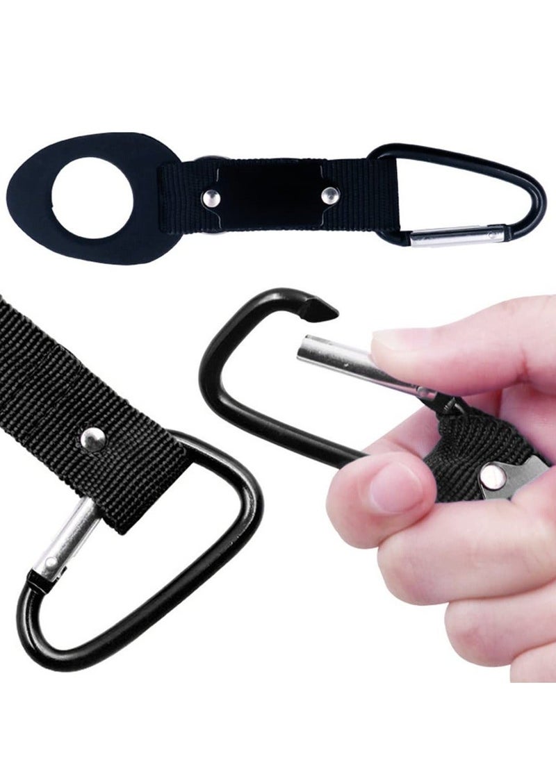 Portable Silicone Water Bottle Buckle, 6 PCS Outdoor Convenient Carrying Clip Hook Holder with D-Ring for Camping Hiking Traveling Bike Daily Use