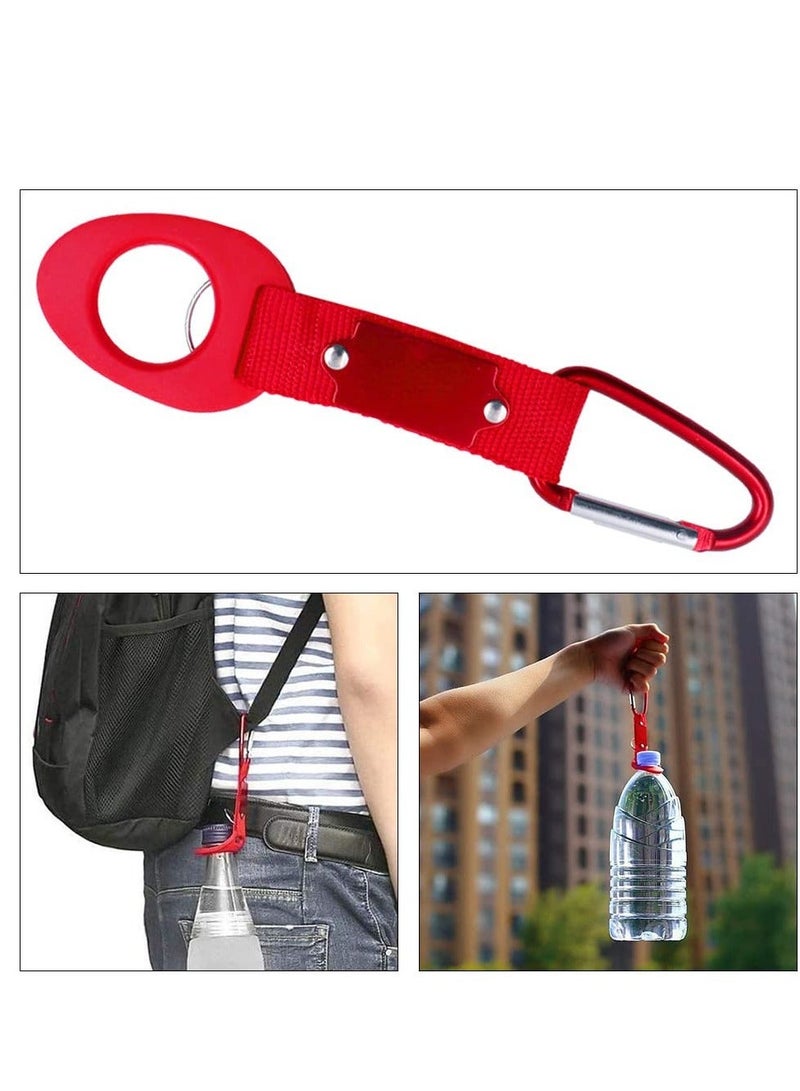 Portable Silicone Water Bottle Buckle, 6 PCS Outdoor Convenient Carrying Clip Hook Holder with D-Ring for Camping Hiking Traveling Bike Daily Use