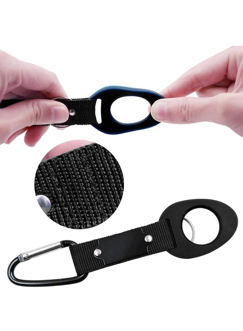 Portable Silicone Water Bottle Buckle, 6 PCS Outdoor Convenient Carrying Clip Hook Holder with D-Ring for Camping Hiking Traveling Bike Daily Use