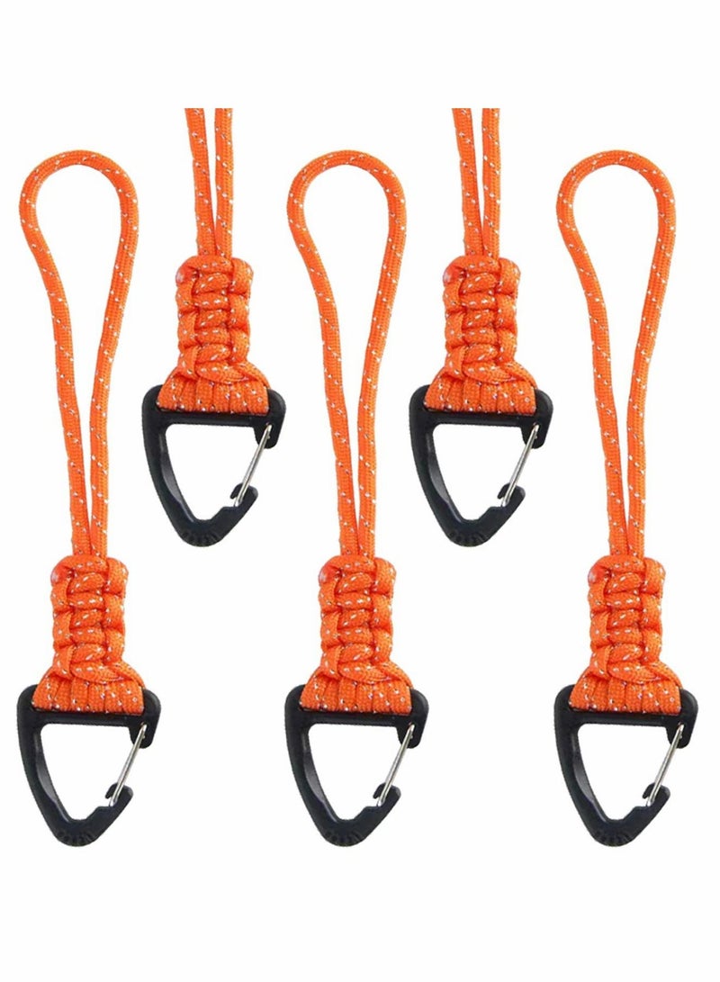 Hand-Woven Triangle Hanging Buckles 5 Pieces Hand Ropes Straps Safety Key Chains Lanyard Anti-Drop Flashlight Backpack Bag Accessories