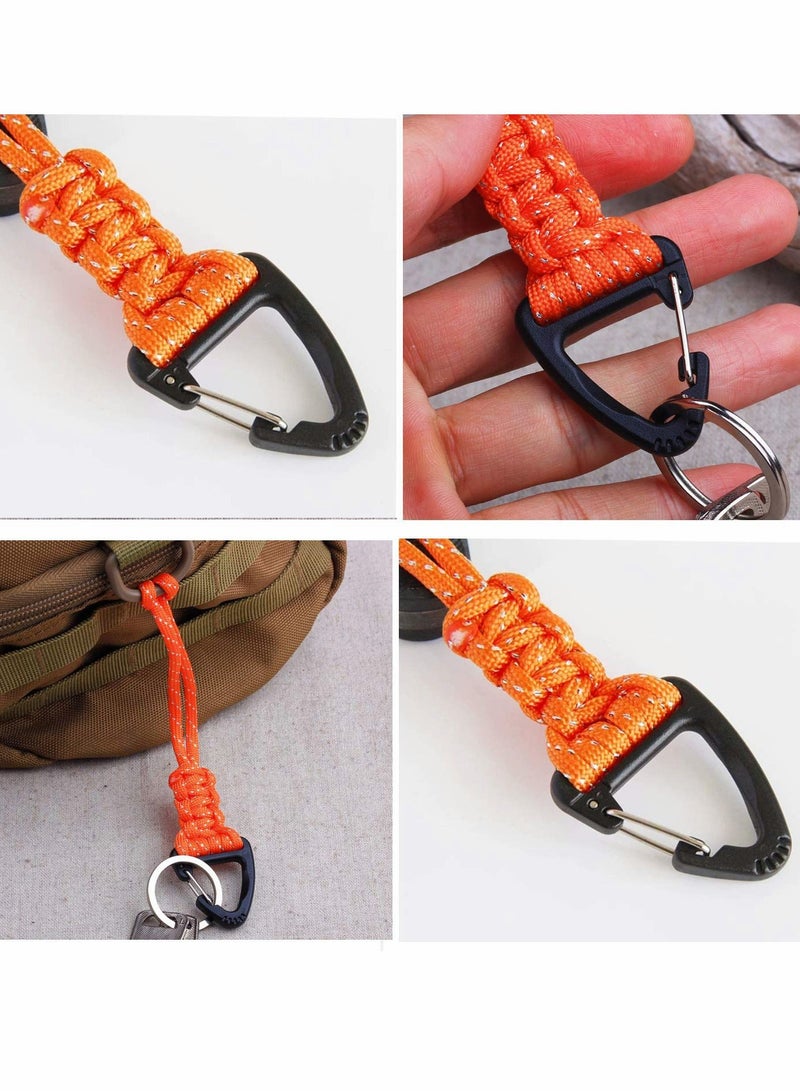 Hand-Woven Triangle Hanging Buckles 5 Pieces Hand Ropes Straps Safety Key Chains Lanyard Anti-Drop Flashlight Backpack Bag Accessories