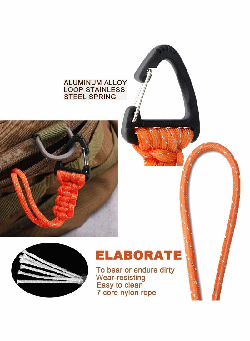 Hand-Woven Triangle Hanging Buckles 5 Pieces Hand Ropes Straps Safety Key Chains Lanyard Anti-Drop Flashlight Backpack Bag Accessories