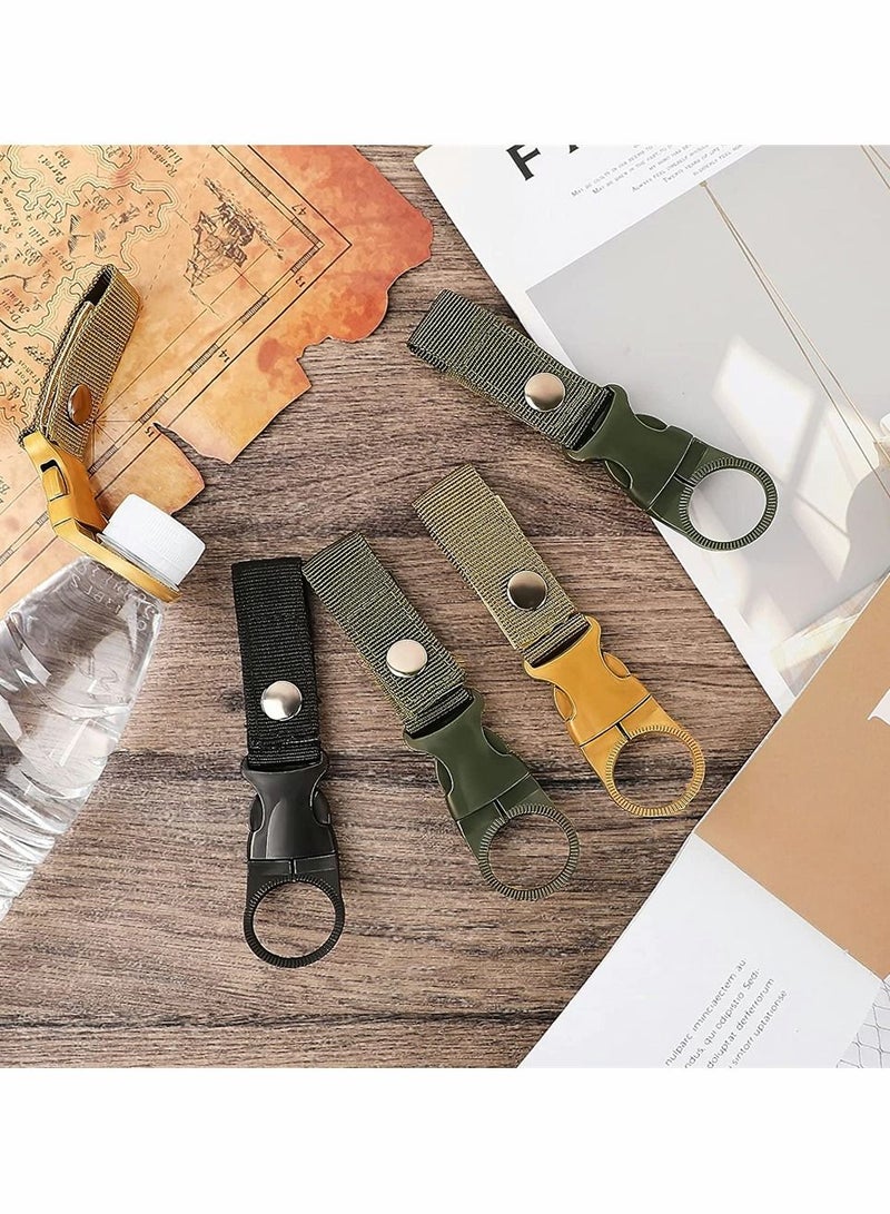 3 Pcs Bottle Hanging Buckle Clip, Outdoor Portable Water Ring Holder, Mineral Clip for Backpack Belt Camping Hiking Mountaineering Traveling