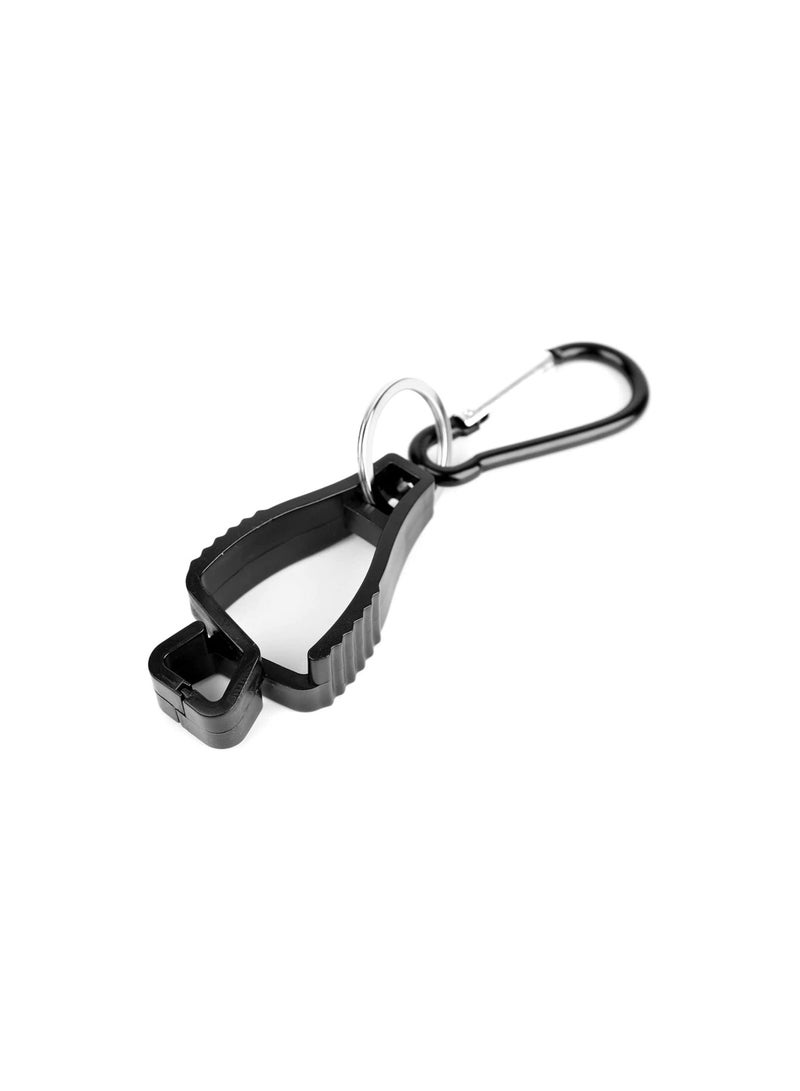 Glove Clip -Carabiner Hook Black Work Safety Keeper, Grabber Holder Keeper for Belt Loop, Guard Labor WorkerHelmets Hanger Catcher 5Pcs