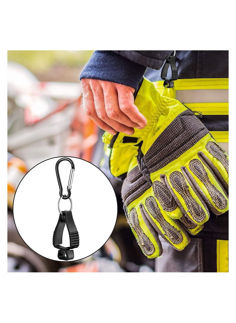 Glove Clip -Carabiner Hook Black Work Safety Keeper, Grabber Holder Keeper for Belt Loop, Guard Labor WorkerHelmets Hanger Catcher 5Pcs