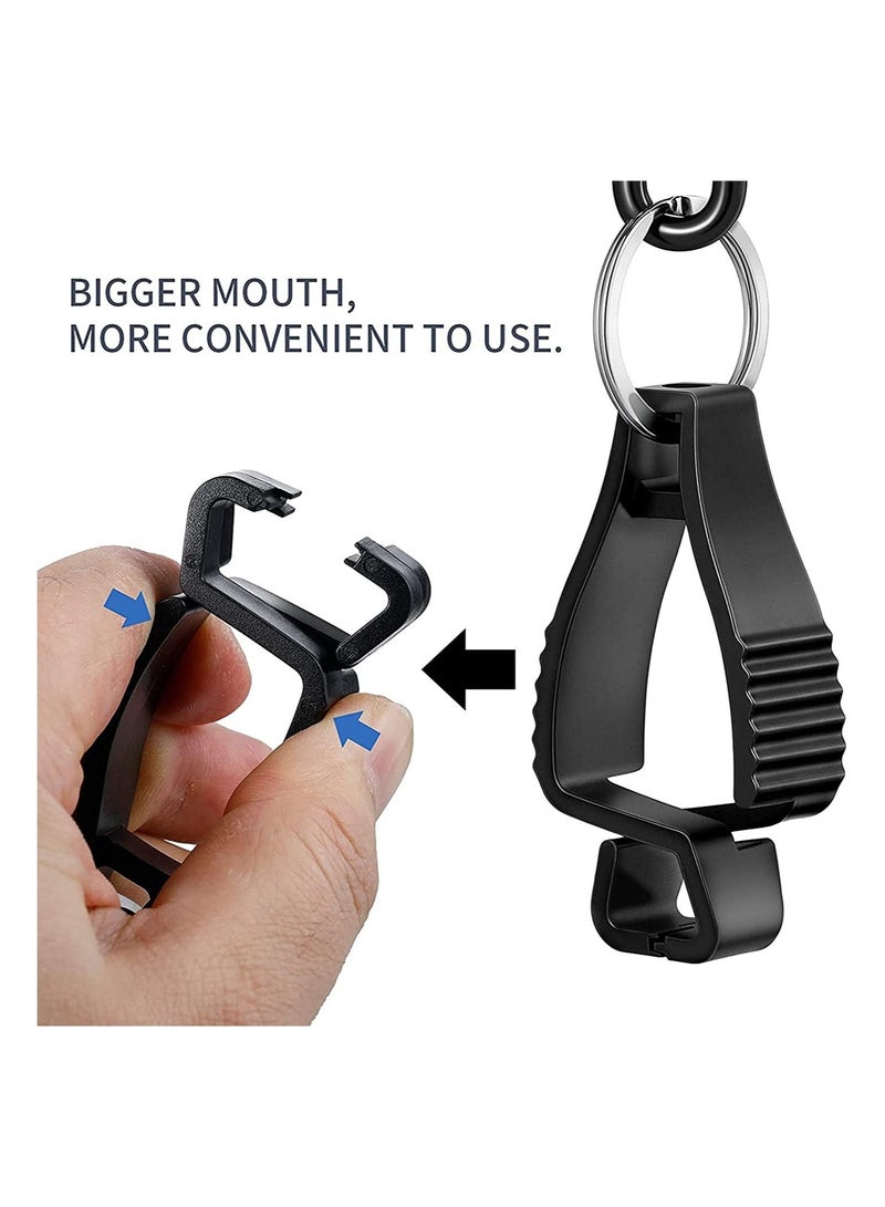 Glove Clip -Carabiner Hook Black Work Safety Keeper, Grabber Holder Keeper for Belt Loop, Guard Labor WorkerHelmets Hanger Catcher 5Pcs
