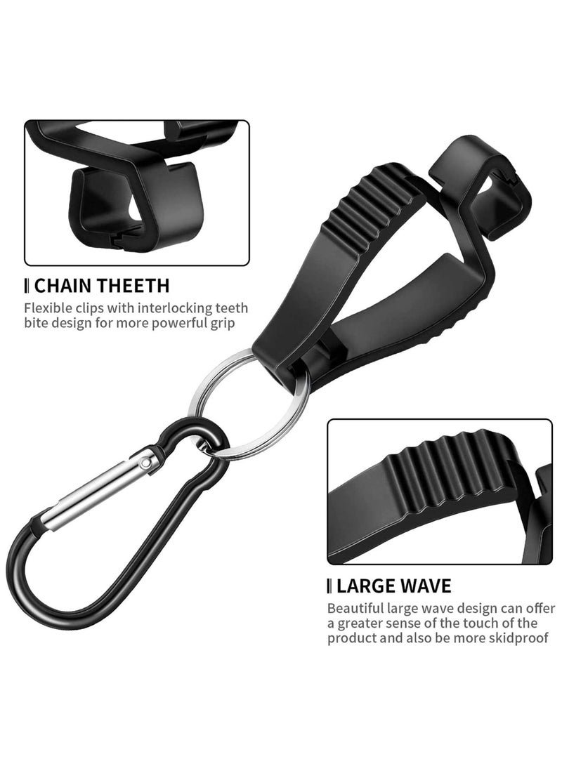 Glove Clip -Carabiner Hook Black Work Safety Keeper, Grabber Holder Keeper for Belt Loop, Guard Labor WorkerHelmets Hanger Catcher 5Pcs