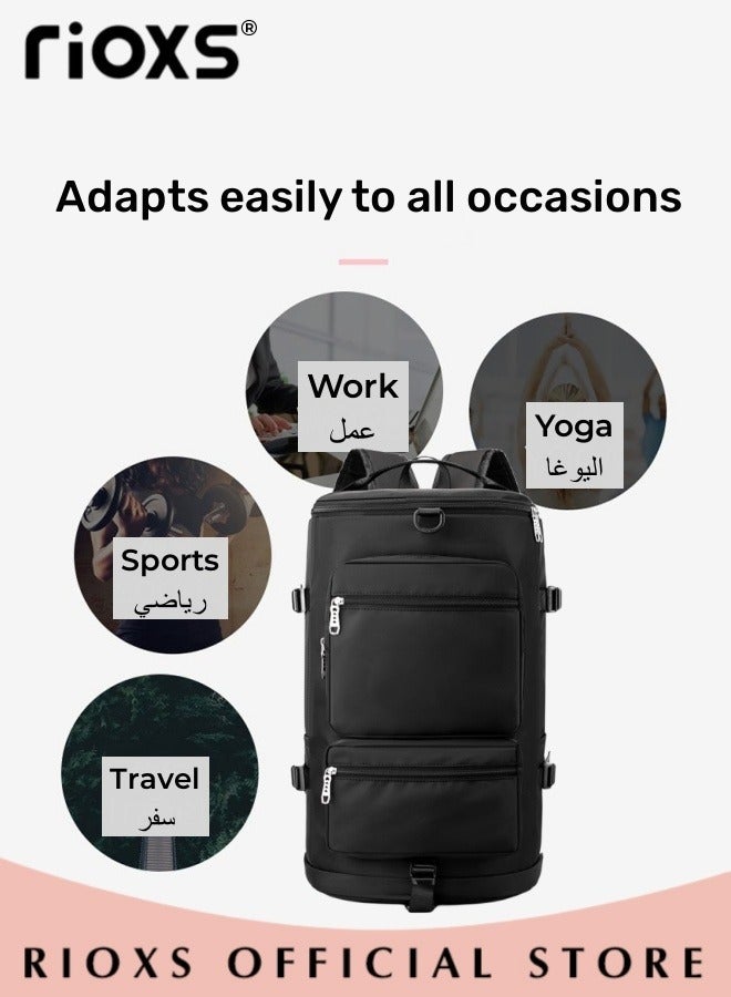Large Capacity Multi Pockets Gym Bag with Shoes Compartment Sports Bag with Waterproof Pocket Outdoor Sport Travel Duffel Bag for Women and Men