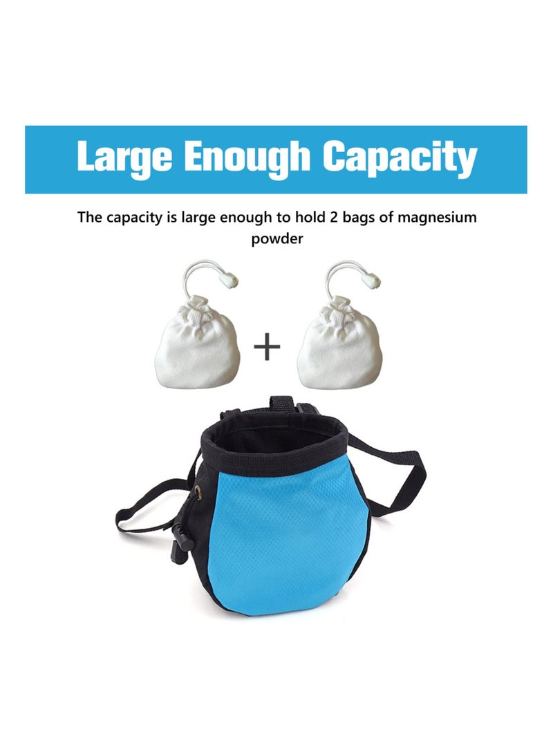 Rock Climbing Chalk Bag, Drawstring Magnesia Powder Sack, with Adjustable Belt, Bag Rock, for Gymnastics Bouldering Fitness Weight-Lifting Crossfit