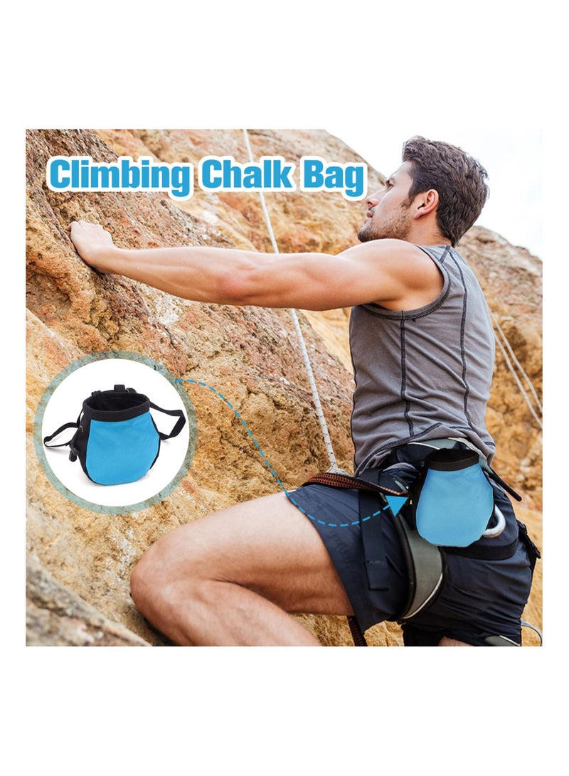 Rock Climbing Chalk Bag, Drawstring Magnesia Powder Sack, with Adjustable Belt, Bag Rock, for Gymnastics Bouldering Fitness Weight-Lifting Crossfit