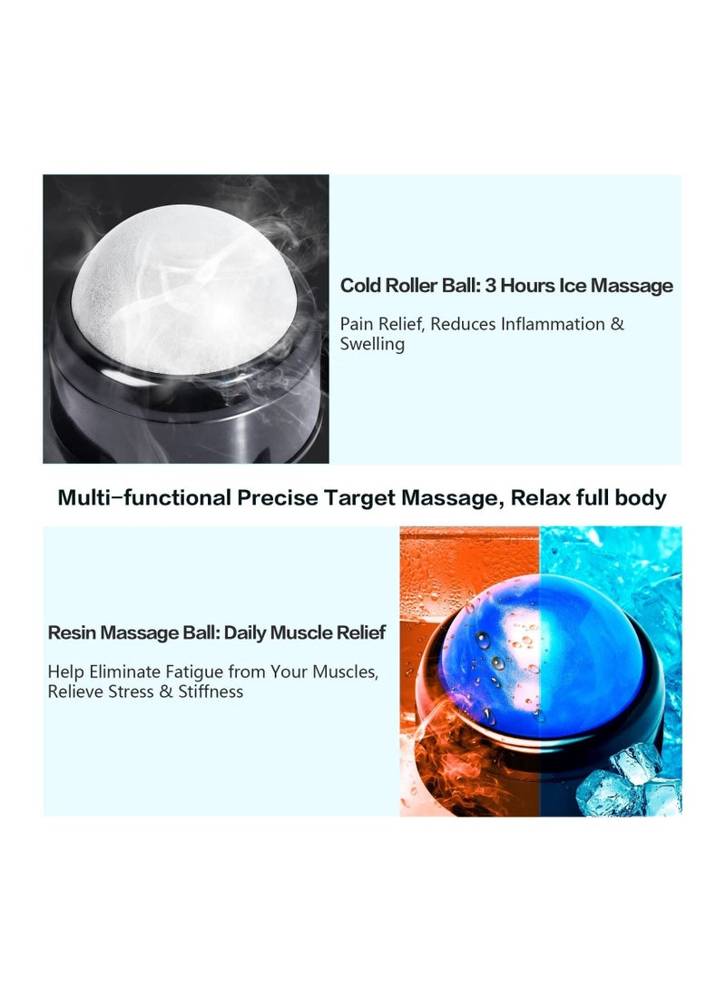 2 in 1 Mountable Massage Roller Ball, Muscle for Pain Relief, Suction Cup Self Back Massager and Trigger Point to Relieve Knots, Balls