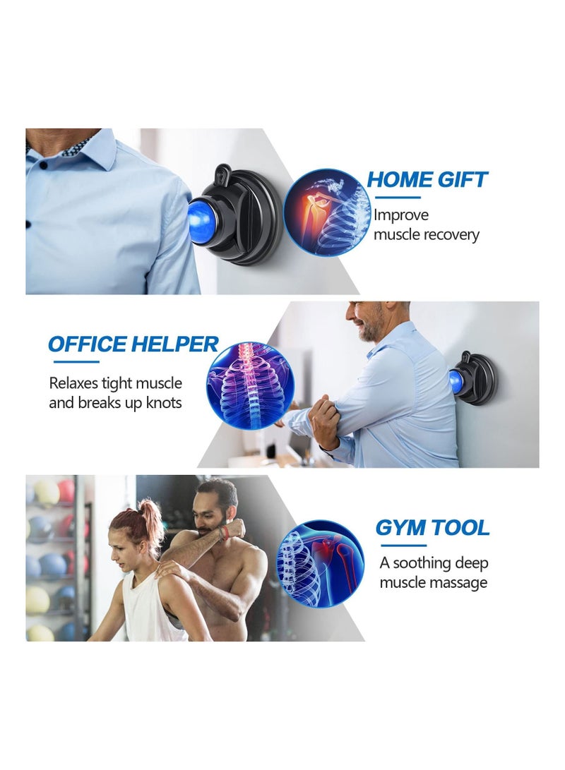 2 in 1 Mountable Massage Roller Ball, Muscle for Pain Relief, Suction Cup Self Back Massager and Trigger Point to Relieve Knots, Balls