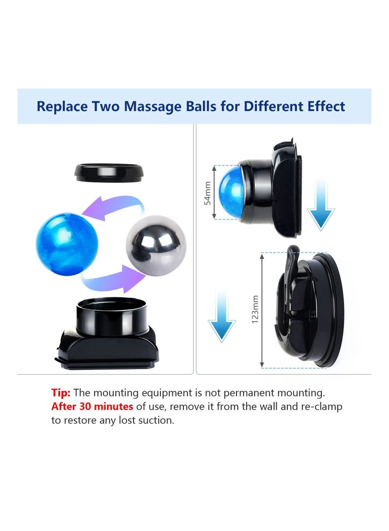 2 in 1 Mountable Massage Roller Ball, Muscle for Pain Relief, Suction Cup Self Back Massager and Trigger Point to Relieve Knots, Balls