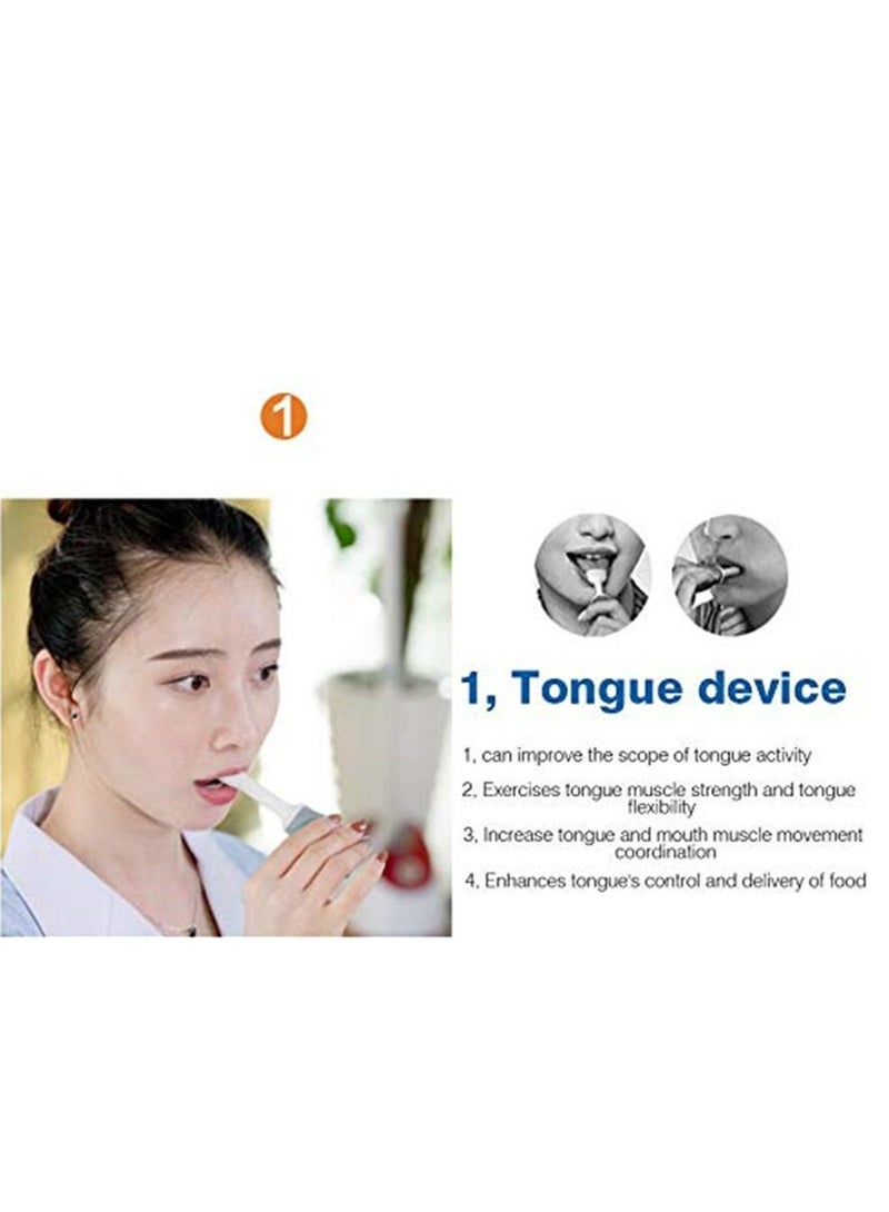 Jaw Exerciser Kit Mouth Oral Lips Muscle Training Device Recovery Tongue Trainer Puller for Dysarthria Muscle- 5 in 1 Sensory Therapy Tool Silicone Massager