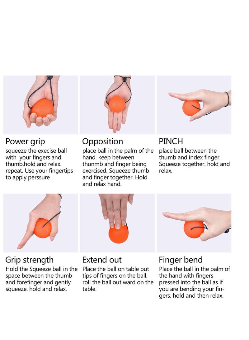 Stress Ball Portable Squeeze Relief Balls Strengthen Hand Exercise and Relieve Tension Exerciser Grip Strengthener 5PCS