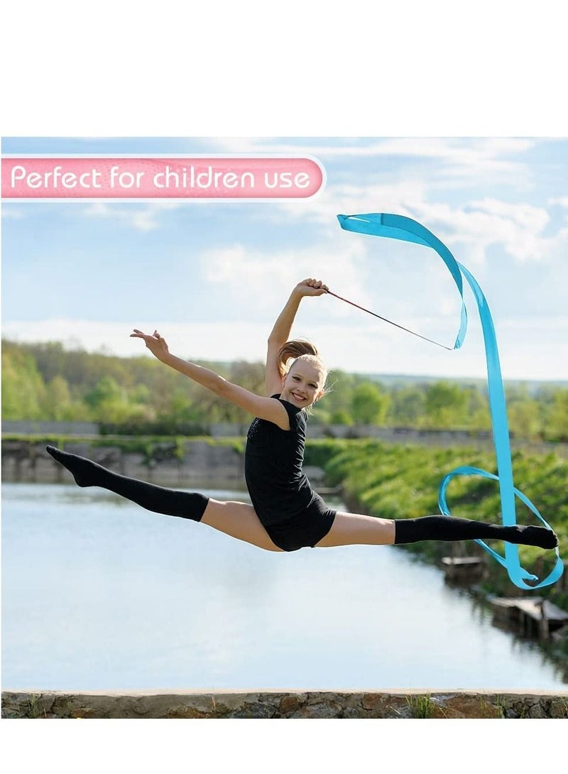 SYOSI Dance Ribbons Gymnastic Ribbon for Kids Dancing Streamers Rhythmic with a Twirling Rod Streamer Baton Art 8PCS