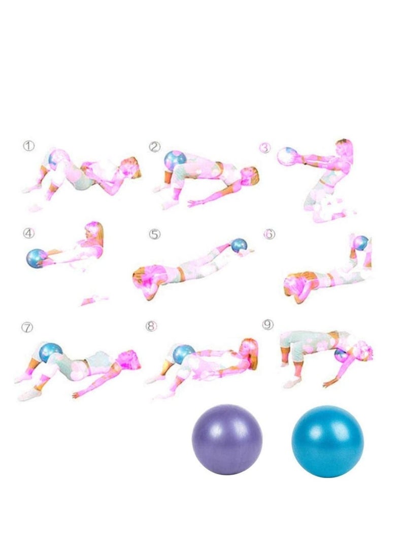Small Exercise Ball Pilates Ball, Antiskid ball, Mini with Inflatable Pipette for Yoga, Pilate, Office Chair, Classroom Flexible Seating and Core Training 2 Pack