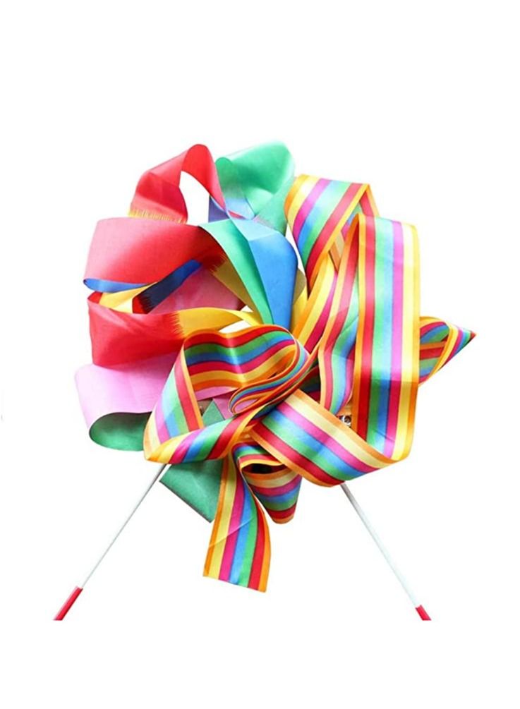 4 Pcs Dance Ribbons Gymnastic Ribbon for Kids Dancing Streamers Rhythmic with a Twirling Baton Rod Streamer Art
