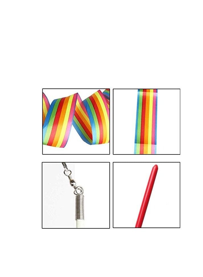 4 Pcs Dance Ribbons Gymnastic Ribbon for Kids Dancing Streamers Rhythmic with a Twirling Baton Rod Streamer Art