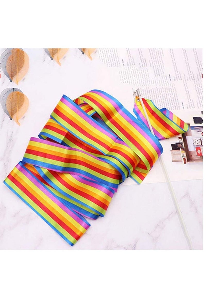 4 Pcs Dance Ribbons Gymnastic Ribbon for Kids Dancing Streamers Rhythmic with a Twirling Baton Rod Streamer Art
