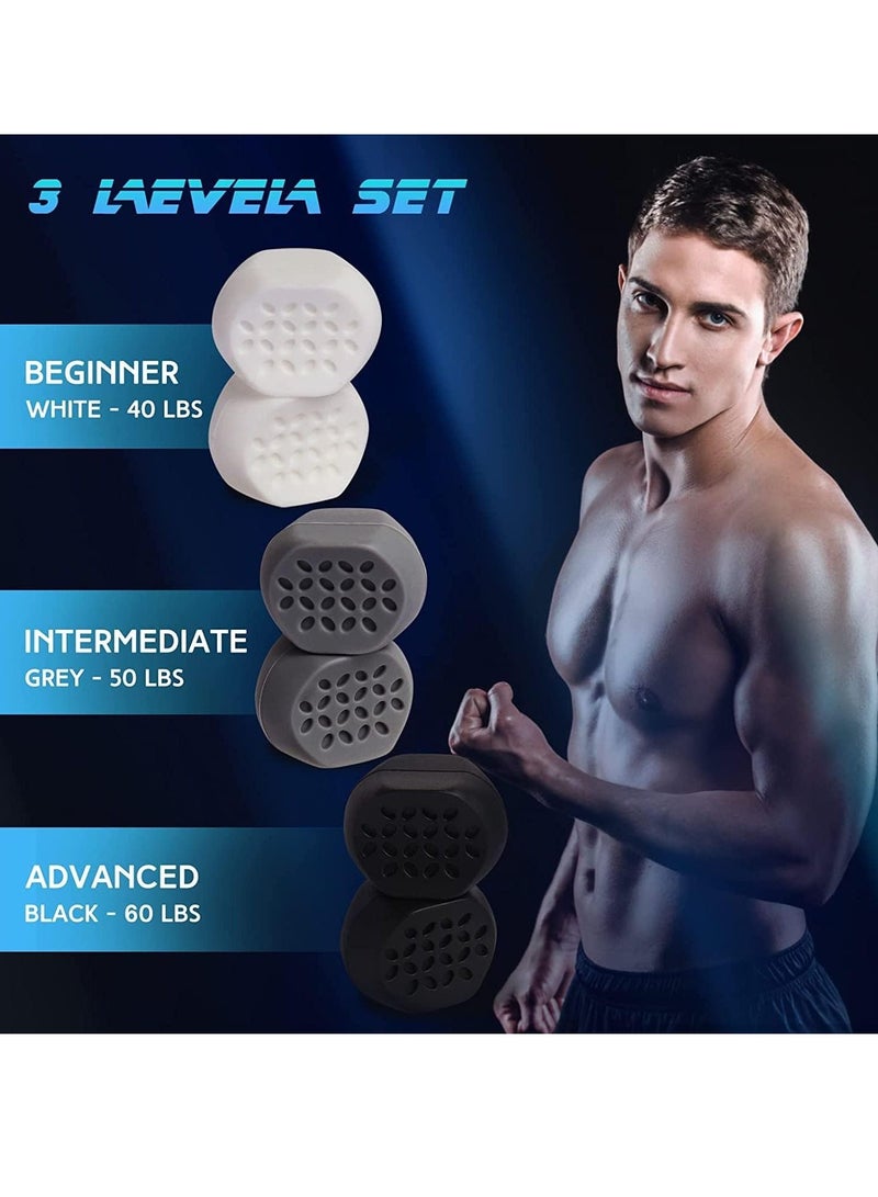 Jawline Exerciser for Men Women 3 Resistance Levels Silicone Jaw Tablets Powerful Trainer Beginner, Intermediate Advanced Users 6 pcs