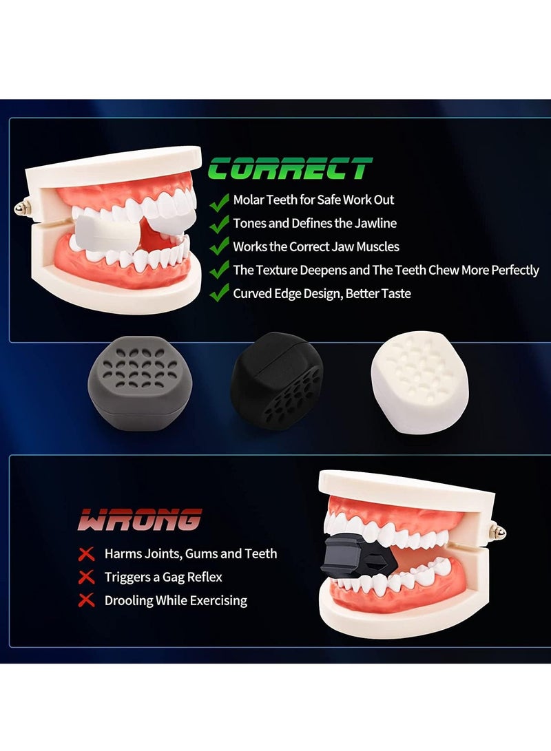 Jawline Exerciser for Men Women 3 Resistance Levels Silicone Jaw Tablets Powerful Trainer Beginner, Intermediate Advanced Users 6 pcs