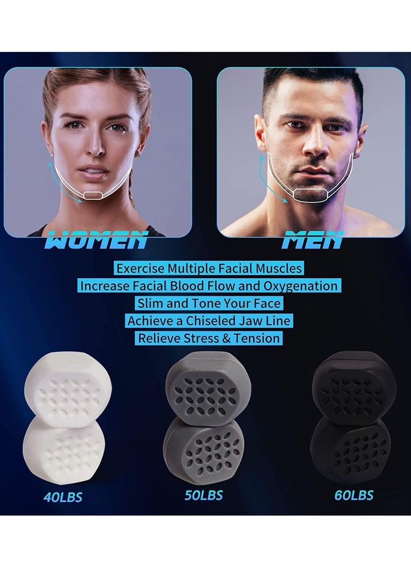 Jawline Exerciser for Men Women 3 Resistance Levels Silicone Jaw Tablets Powerful Trainer Beginner, Intermediate Advanced Users 6 pcs
