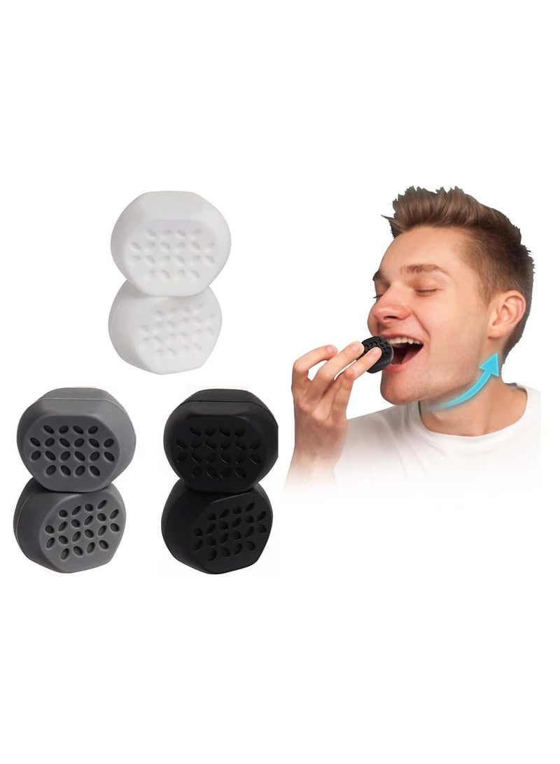 Jawline Exerciser for Men Women 3 Resistance Levels Silicone Jaw Tablets Powerful Trainer Beginner, Intermediate Advanced Users 6 pcs