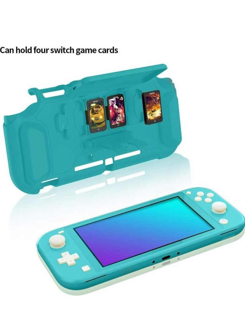 TPU Case for Switch Lite Case, Durable Anti-Slip Shockproof Protective Hard Only Nintendo with Game Card Storage and Kickstand - Turquoise