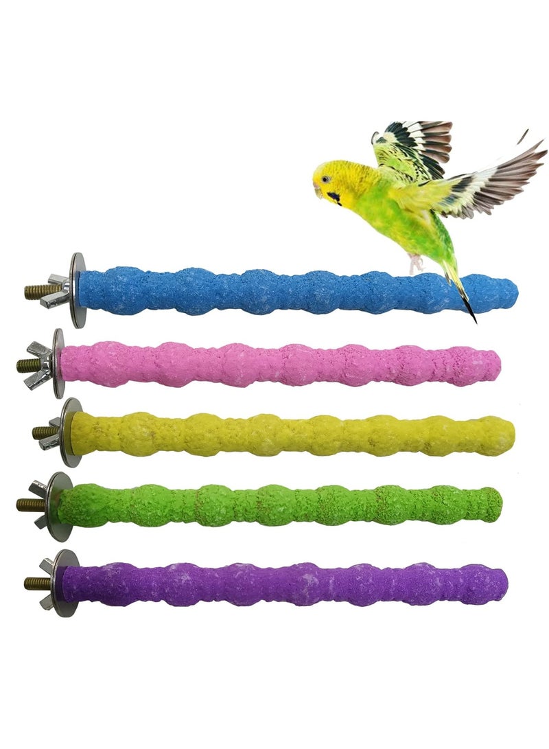 5 Pcs Bird Perches Stand, Parrot Perch Stand Pole Wild Grape Stick Paw Grinding Fork Parakeet Climbing Standing Branches for Budgies, Parakeet, Cockatiels(Random Color)