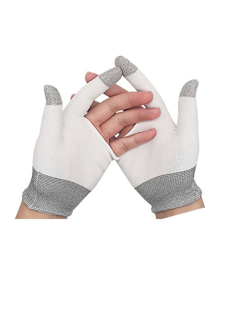 E-Sports Gaming Gloves, Finger Sleeves, Anti-Sweat Breathable, Thumb Sleeves for Highly Sensitive Nano-Silver Fiber Material + Nylon, Touch Screen PUBG Mobile Phone Games Accessories