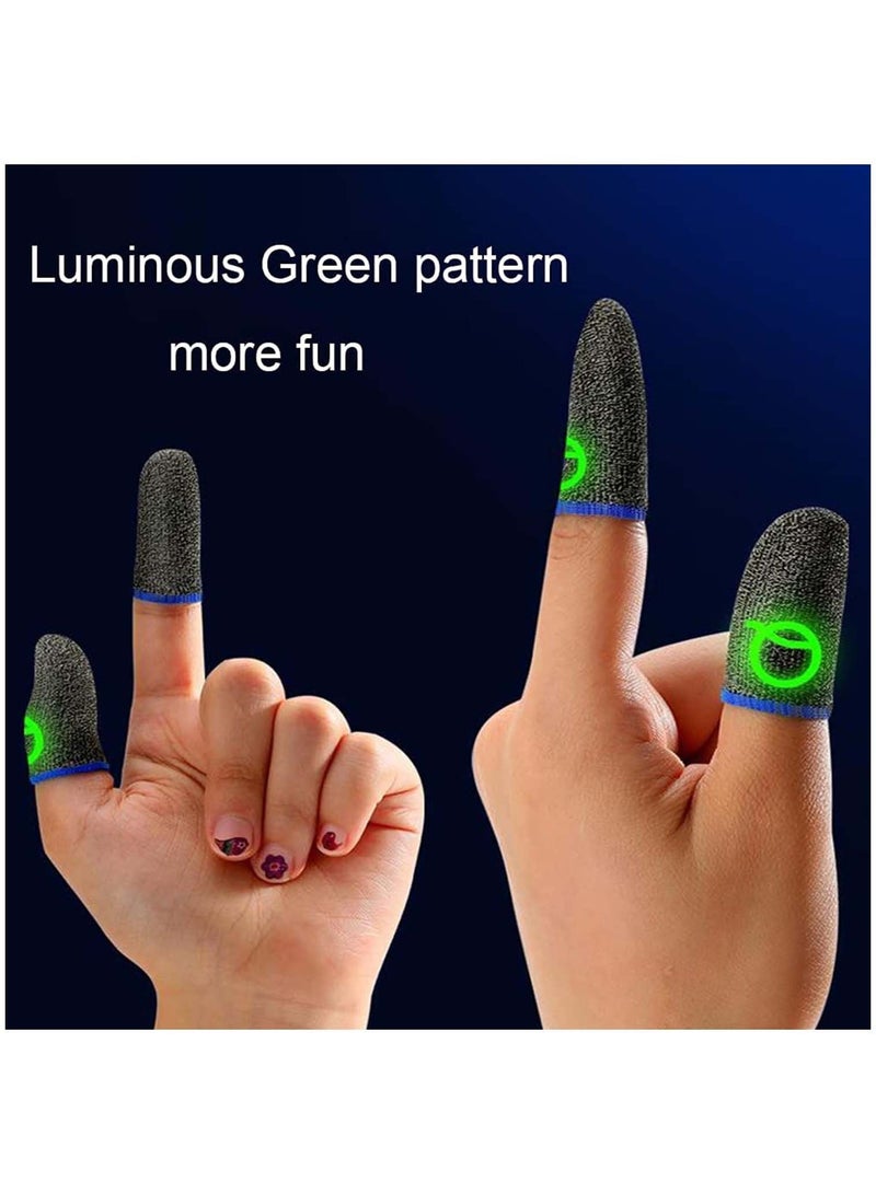 Gaming Finger Sleeves | Luminous Mobile Controller Sleeve Sets, Game Gloves, Thumb Sleeves, For League of Legend, PUBG, Rules Survival (6 Pcs, Silver)