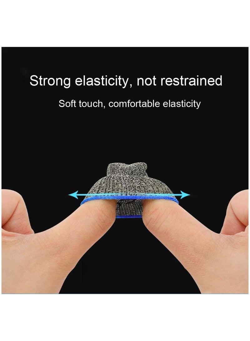 Gaming Finger Sleeves | Luminous Mobile Controller Sleeve Sets, Game Gloves, Thumb Sleeves, For League of Legend, PUBG, Rules Survival (6 Pcs, Silver)