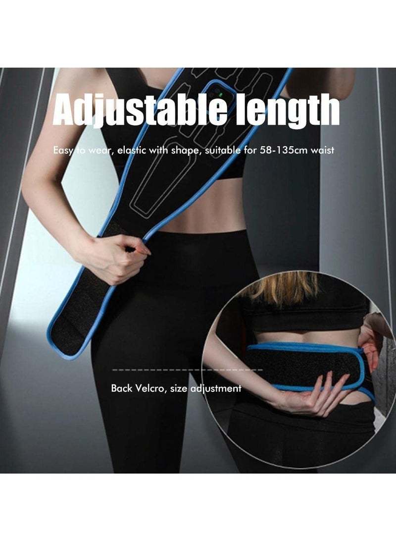 EMS Muscle Stimulator, Abs Trainer Stomach Toning Belt Abdomen/Waist/Leg/Arm/Buttock with 6 Modes, USB Rechargeable, Body Fitness Exercise Equipment for Men/ Women
