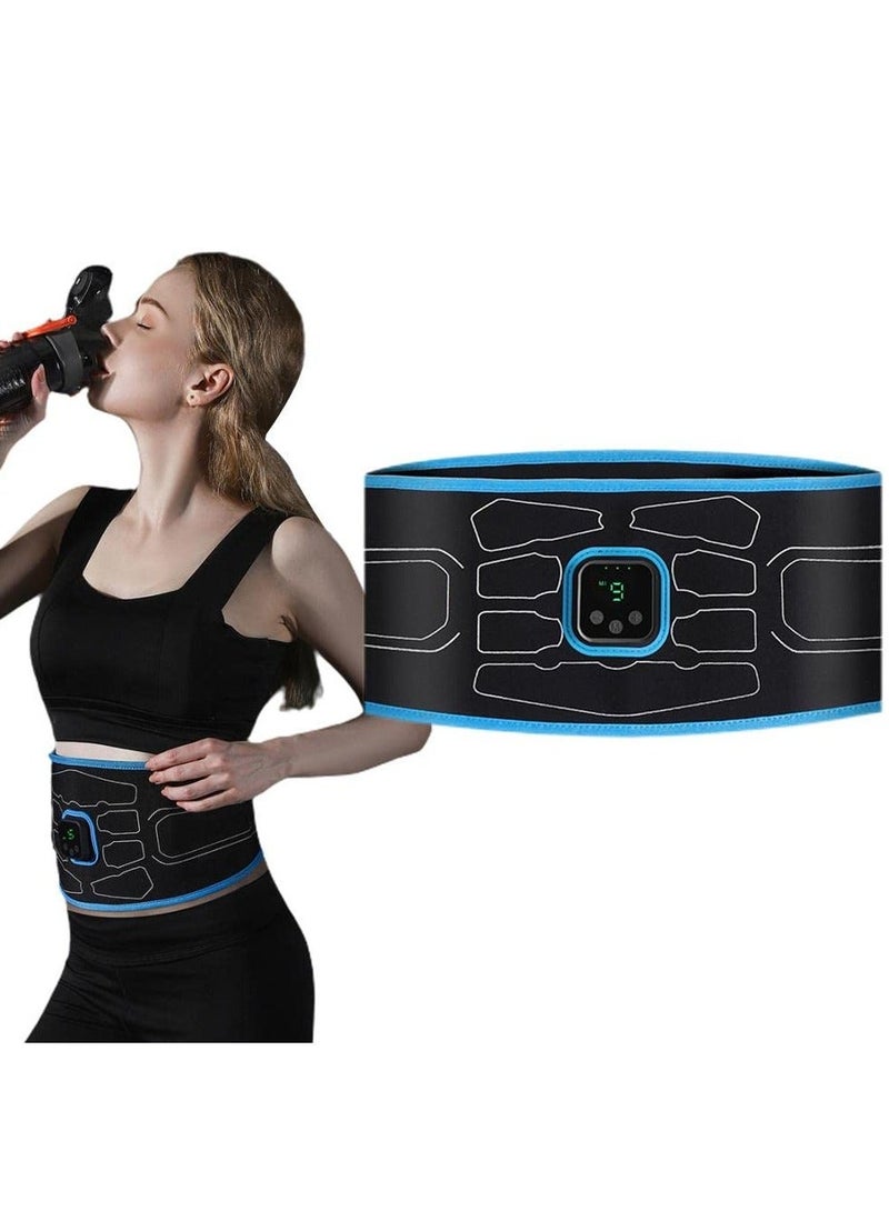 EMS Muscle Stimulator, Abs Trainer Stomach Toning Belt Abdomen/Waist/Leg/Arm/Buttock with 6 Modes, USB Rechargeable, Body Fitness Exercise Equipment for Men/ Women