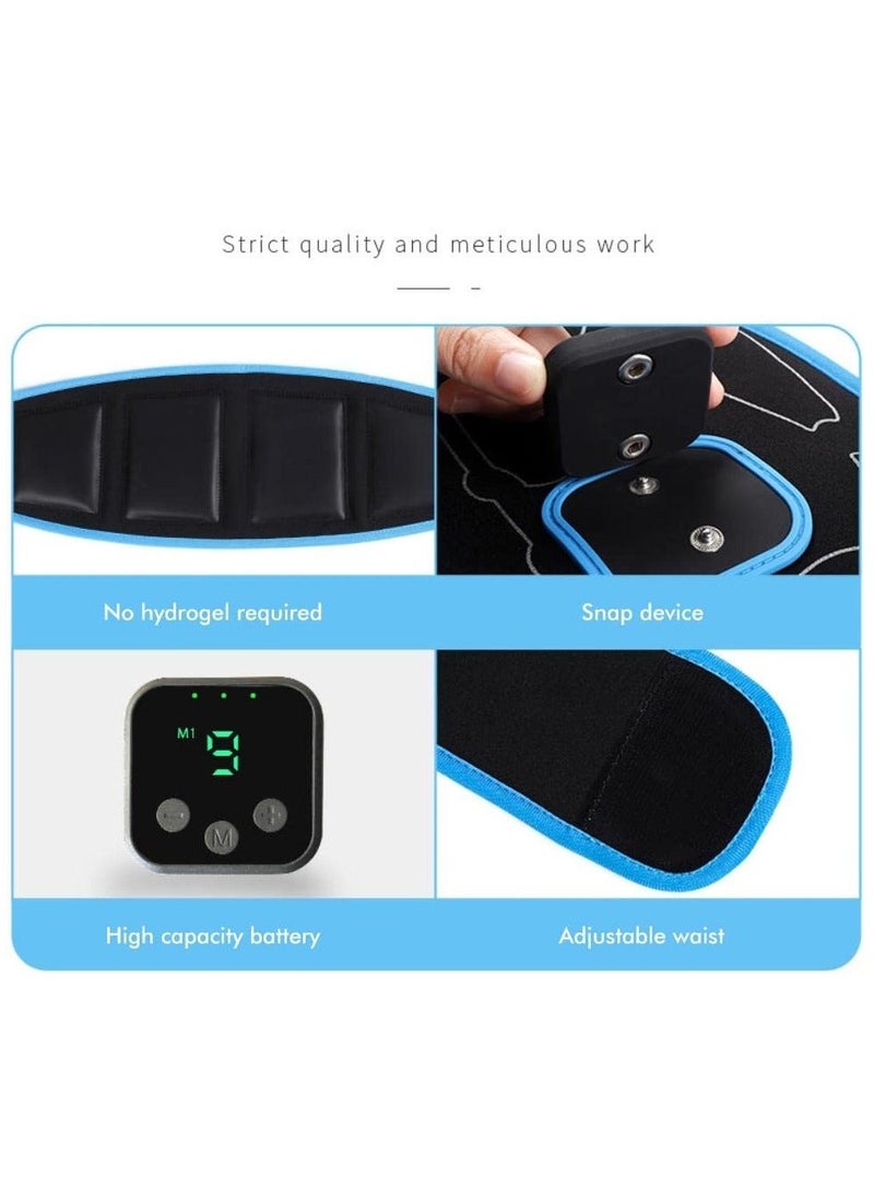 EMS Muscle Stimulator, Abs Trainer Stomach Toning Belt Abdomen/Waist/Leg/Arm/Buttock with 6 Modes, USB Rechargeable, Body Fitness Exercise Equipment for Men/ Women