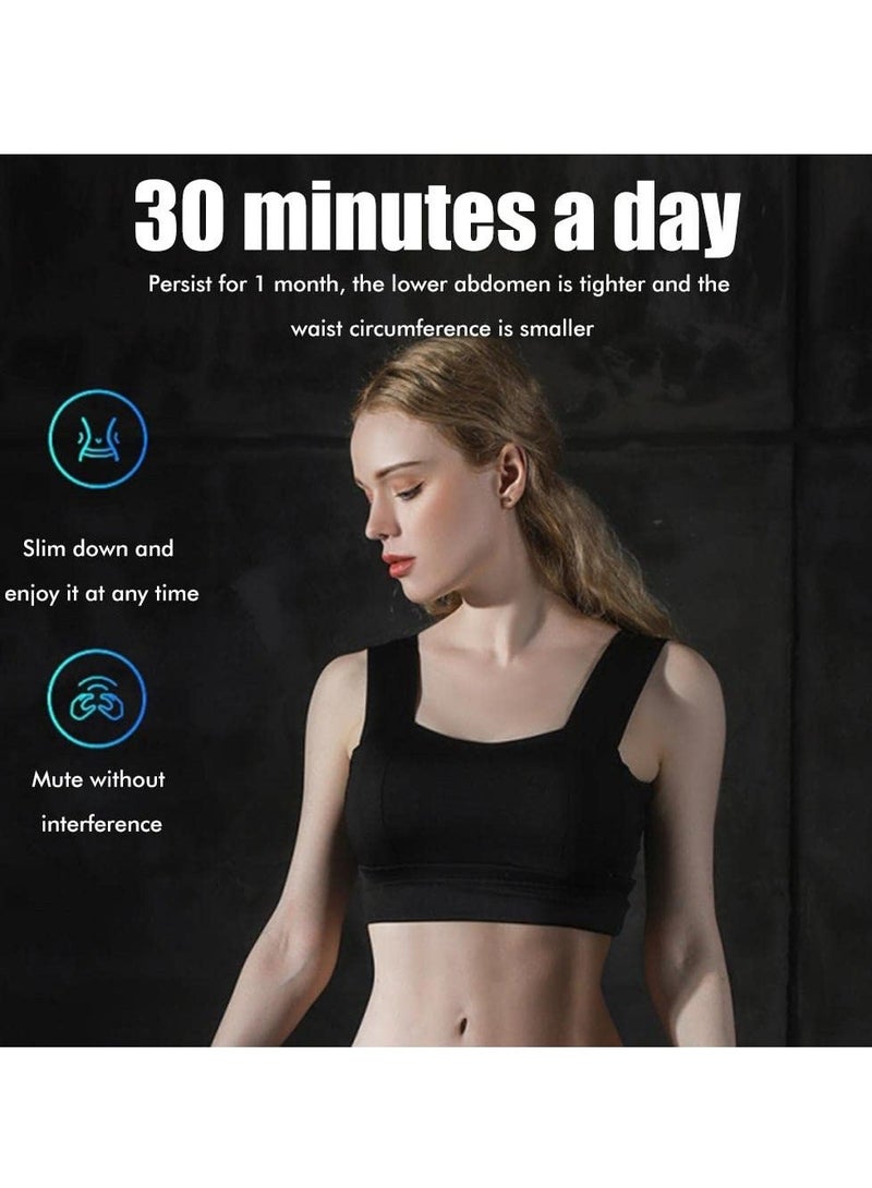EMS Muscle Stimulator, Abs Trainer Stomach Toning Belt Abdomen/Waist/Leg/Arm/Buttock with 6 Modes, USB Rechargeable, Body Fitness Exercise Equipment for Men/ Women