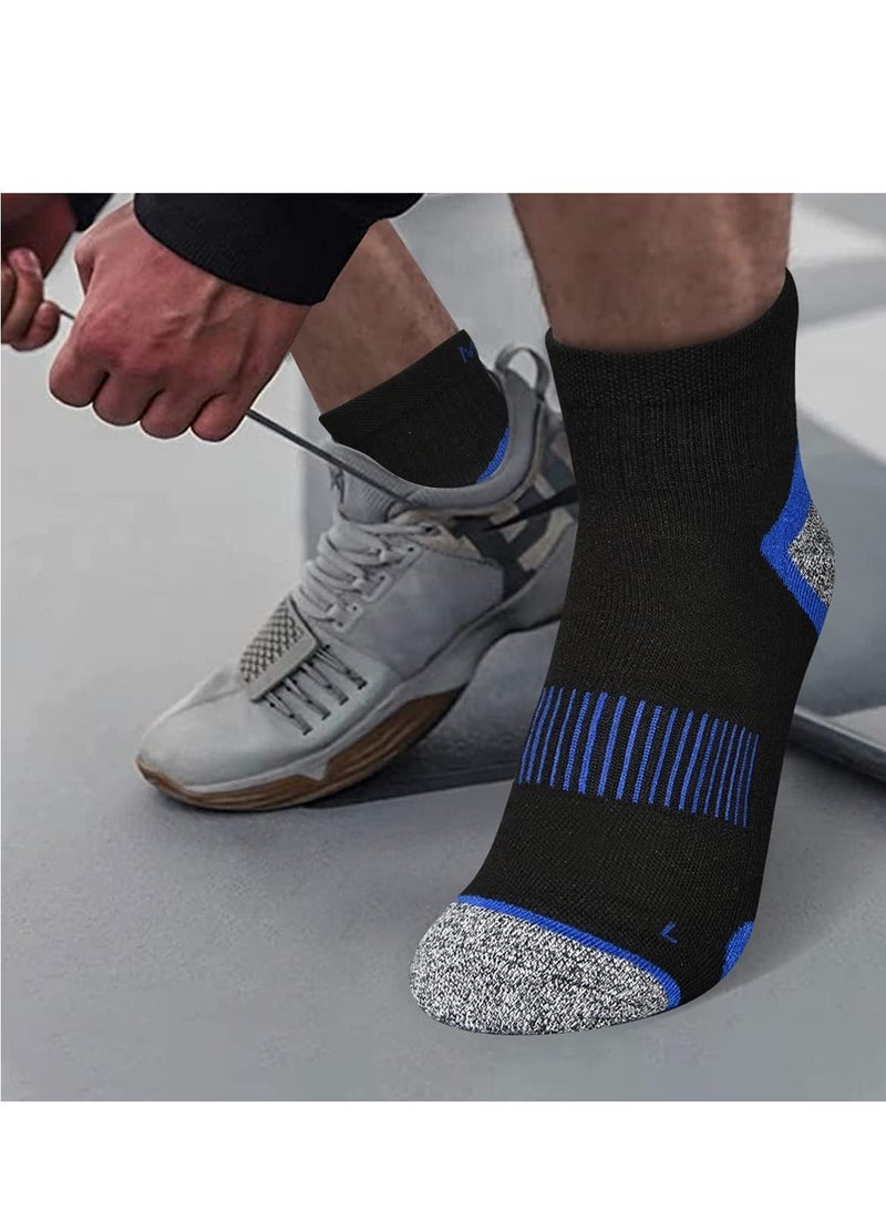 Running Socks, Cushioned Trainer Socks Anti Blister Sports For Men Women, Nonslip Athletic with Heel and Toe Protection, Breathable Sweat-Wicking 6 Pairs