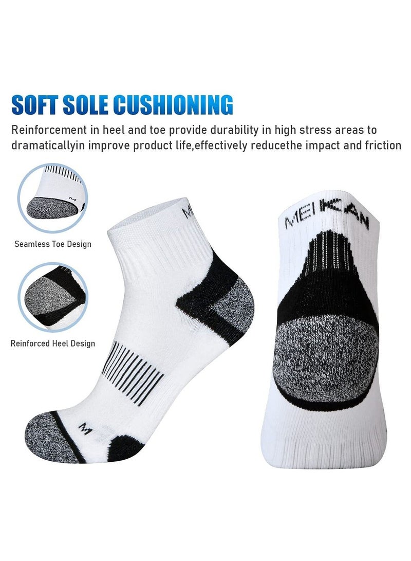 Running Socks, Cushioned Trainer Socks Anti Blister Sports For Men Women, Nonslip Athletic with Heel and Toe Protection, Breathable Sweat-Wicking 6 Pairs