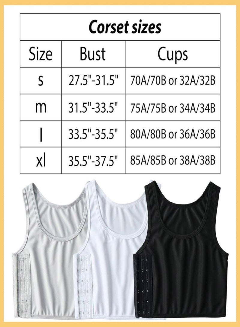 Sports Bras for Women, 3Pcs Women Breathable Cotton Bra, Women's Bustiers Corsets Yoga Bra Workout Gym Activewear, Casual Sport Chest Vest (Size:L)