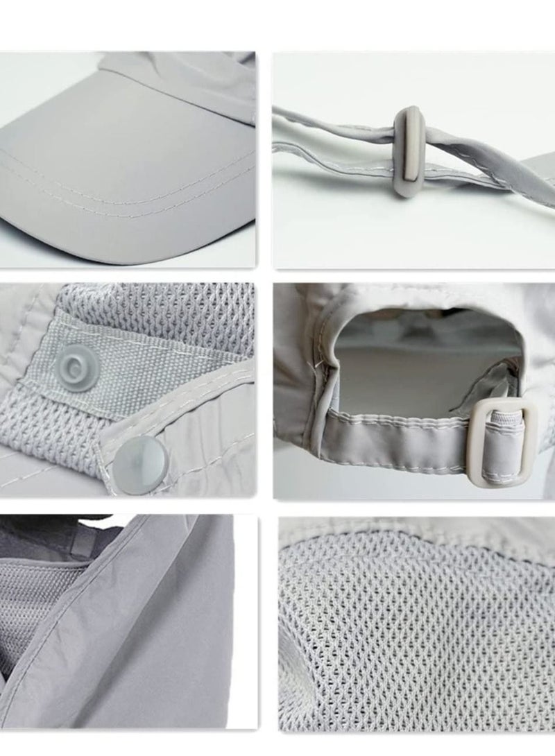 Women Sun Hat UV Protection Neck Flap Cap Summer Outdoor Sport Wide Brim Free Sunscreen Sleeve for & Men